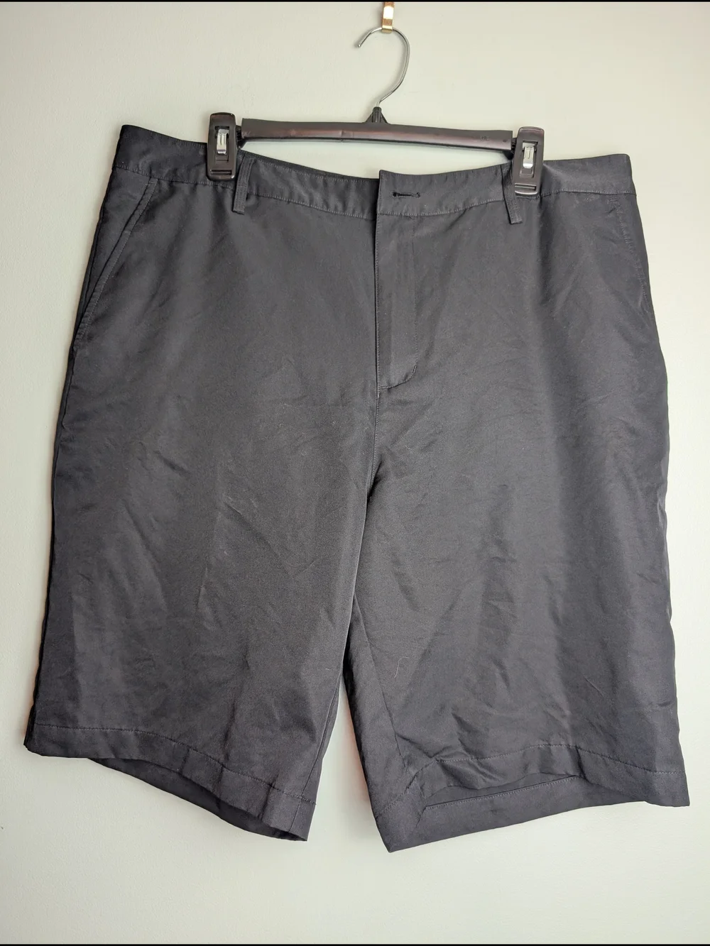 adidas Men's Black Flat-Front Shorts